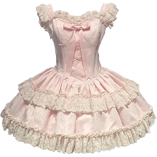 Amazon.co.jp: [HIRA] アイドル衣装 ピンク×白 編み上げリボン